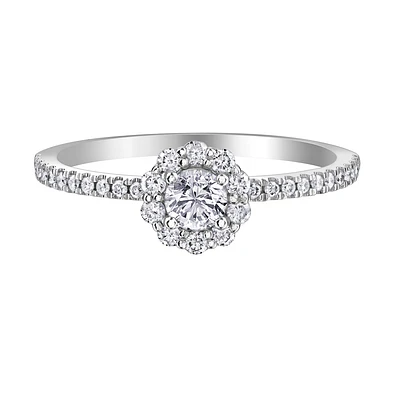 A Diamond Engagement Ring for Women Eclat du Nord - in 10k White Gold. Color: white | Doucet Latendresse