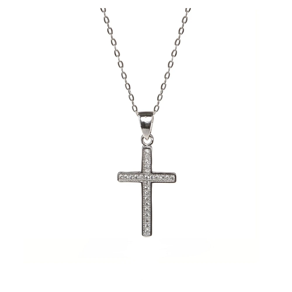 Sterling Silver Cubic Zirconia Pendant Necklace