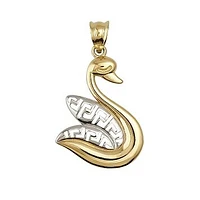 10K Gold Swan Pendant with White Gold Accents | Doucet Latendresse