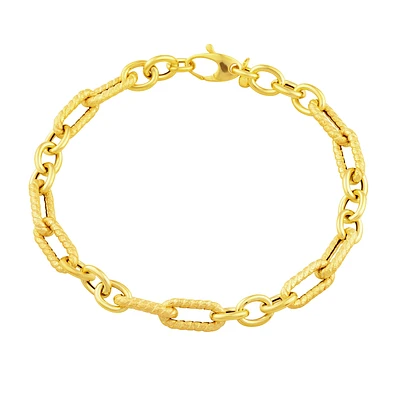 Bracelet en Or 10K avec Maillons Torsadés et Trombones. Color: jaune | Doucet Latendresse