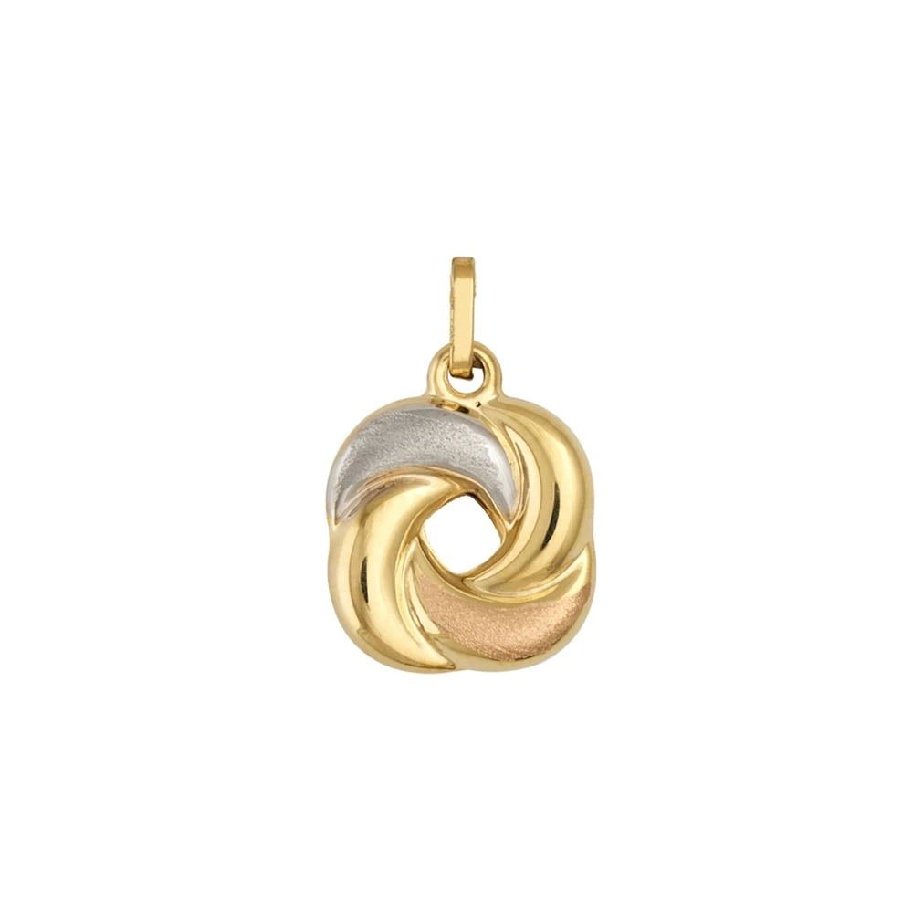 10K Tri-Color Gold Swirl Pendant | Doucet Latendresse