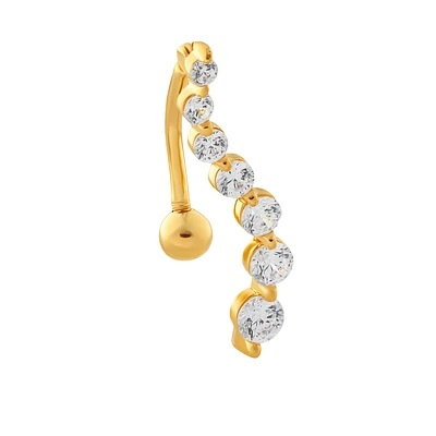 Anneau de Nombril en Or 14K avec Zircons Cubiques. Color: jaune | Doucet Latendresse