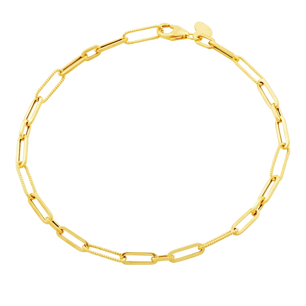 10K Yellow Gold Paperclip Link Bracelet. Color: yellow | Doucet Latendresse