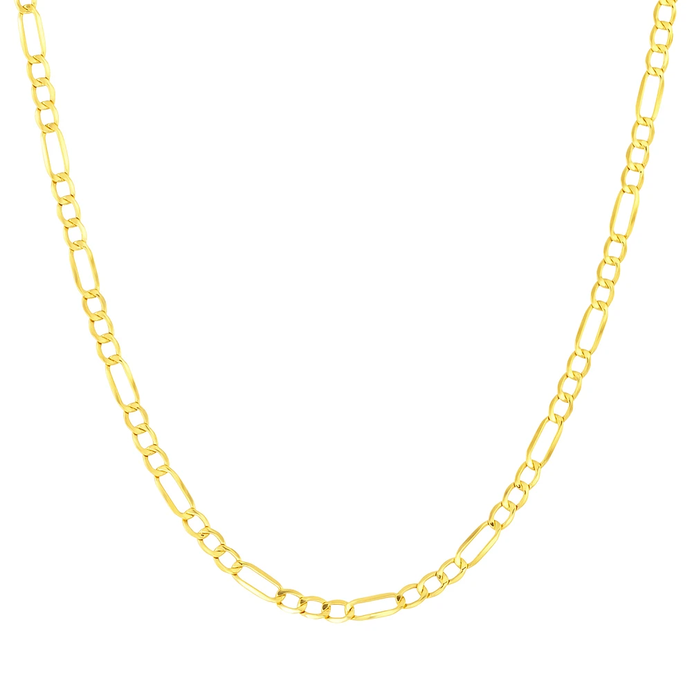 10K Yellow Gold Figaro Chain Necklace. Color: yellow | Doucet Latendresse