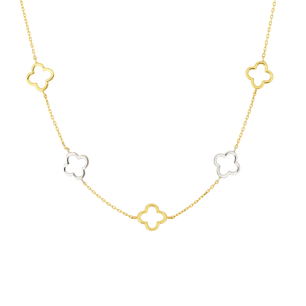 10K Gold Clover Station Necklace – Two-Tone | Doucet Latendresse