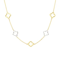 10K Gold Clover Station Necklace – Two-Tone | Doucet Latendresse
