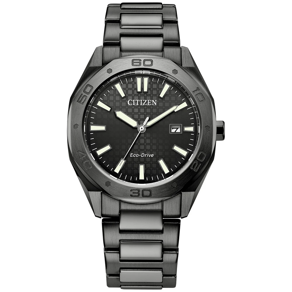 Citizen Eco-Drive Men's Watch – Black Stainless Steel – 41mm | Doucet Latendresse