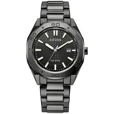Citizen Eco-Drive Men's Watch – Black Stainless Steel – 41mm | Doucet Latendresse