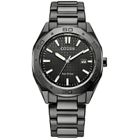 Citizen Eco-Drive Men's Watch – Black Stainless Steel – 41mm | Doucet Latendresse