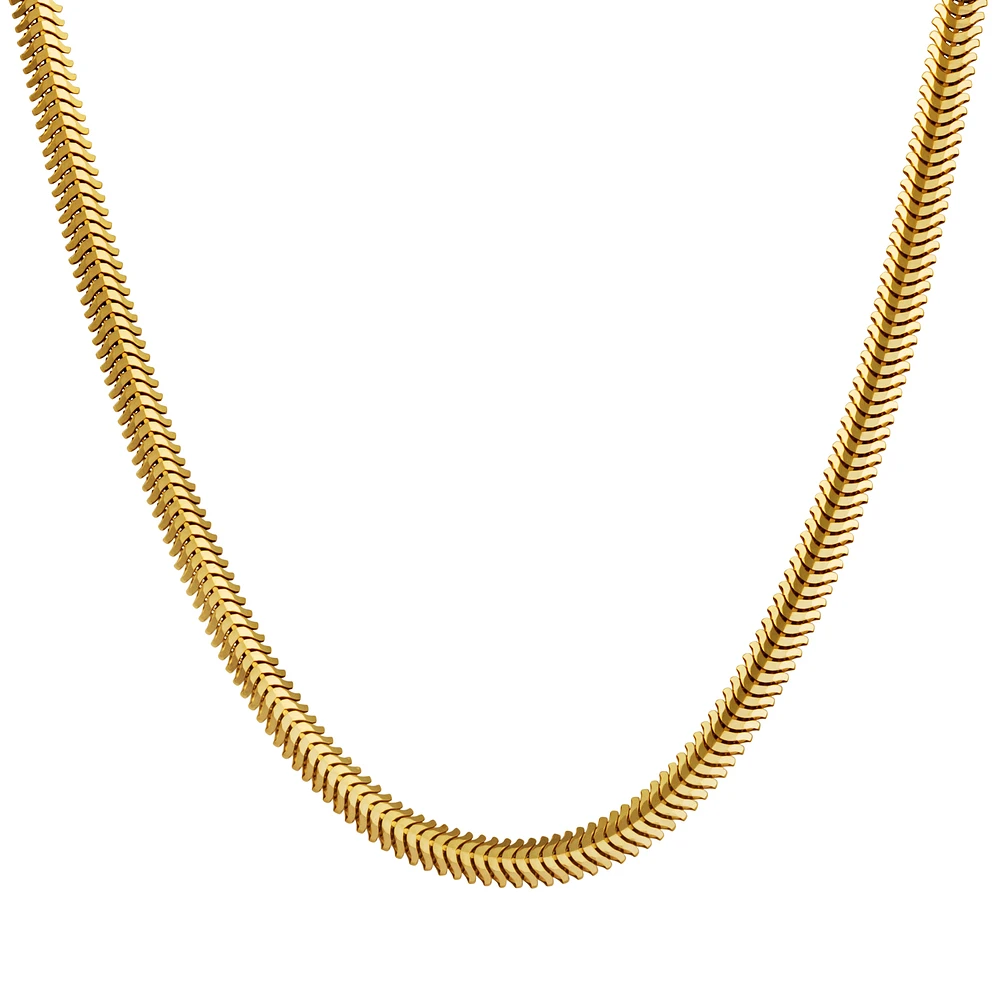 10K Yellow Gold Serpentine Chain Necklace | Doucet Latendresse