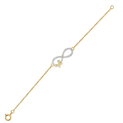 Women's 7 “Infini bracelet in 10k gold & diamonds with 13 points total weight. Color: yellow | Doucet Latendresse