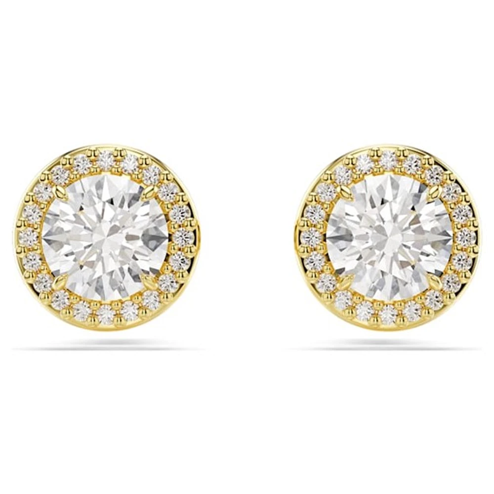 Gold-Plated Crystal Halo Stud Earrings. Color: yellow | Doucet Latendresse