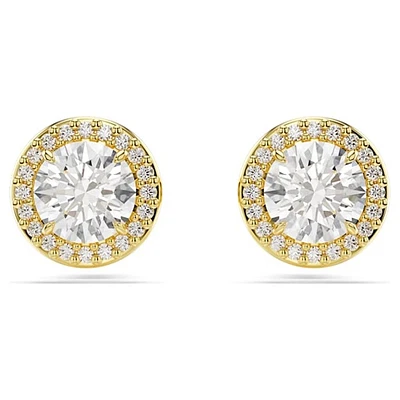 Boucles d’Oreilles Fixes Dorées avec Halo en Cristal. Color: jaune | Doucet Latendresse