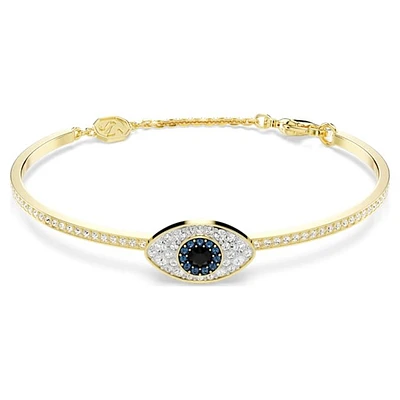 Bracelet Rigide Oeil Protecteur en Cristal Plaqué Or. Color: jaune | Doucet Latendresse