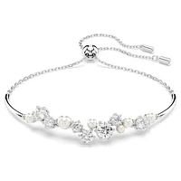 Bracelet Plaqué Rhodium avec Cristaux et Perles. Color: blanc | Doucet Latendresse