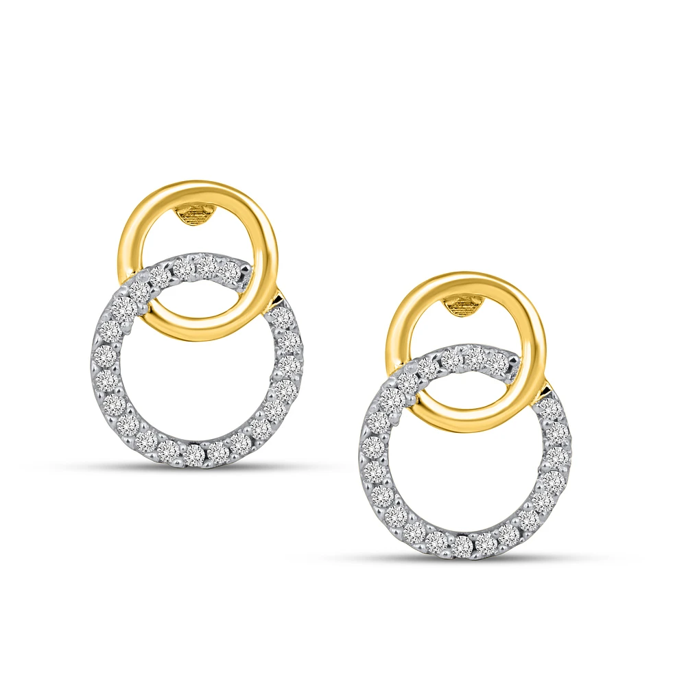 Boucles d’Oreilles Cercles Entrelacés en Or 10K avec Diamants | Doucet Latendresse