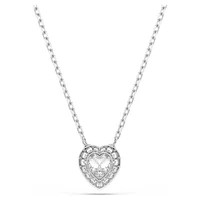 Collier avec Pendentif Cœur en Cristal Plaqué Rhodium. Color: blanc | Doucet Latendresse