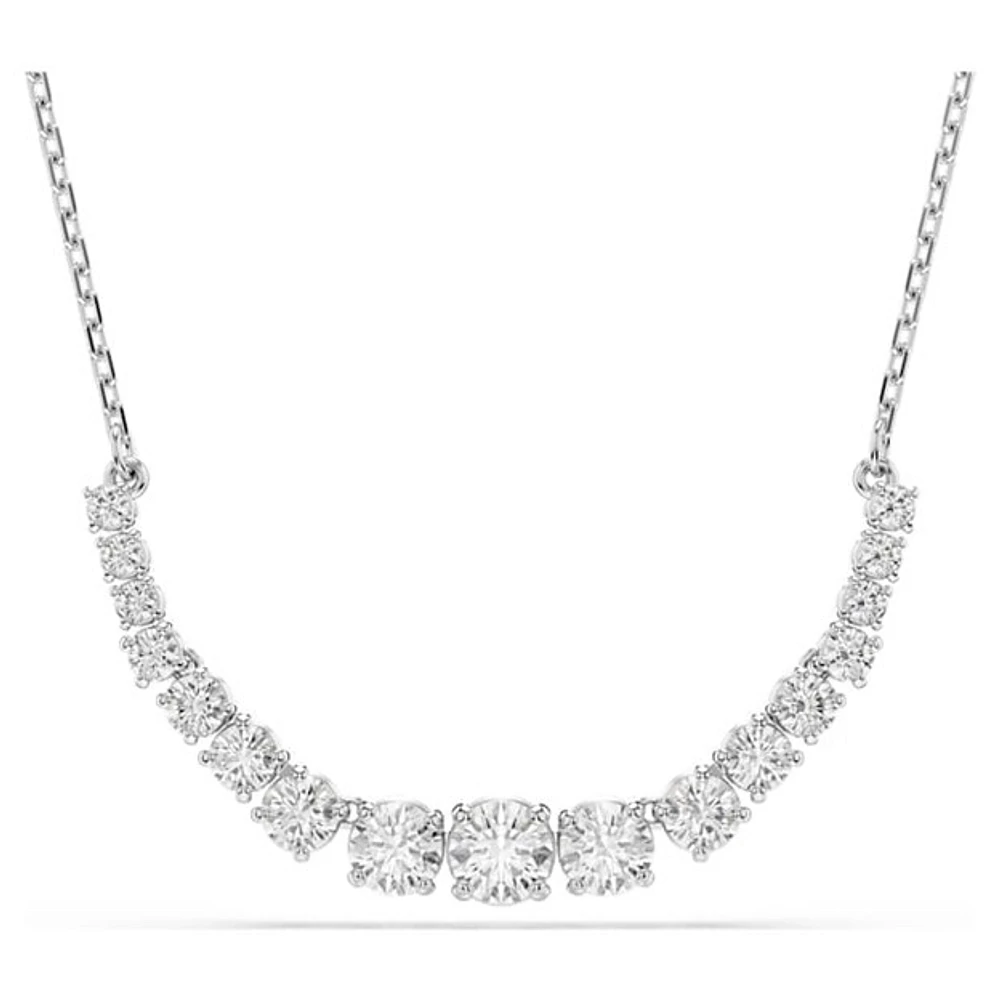 Collier Plaqué Rhodium avec Cristaux Ronds Dégradés. Color: blanc | Doucet Latendresse