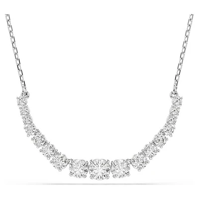 Collier Plaqué Rhodium avec Cristaux Ronds Dégradés. Color: blanc | Doucet Latendresse