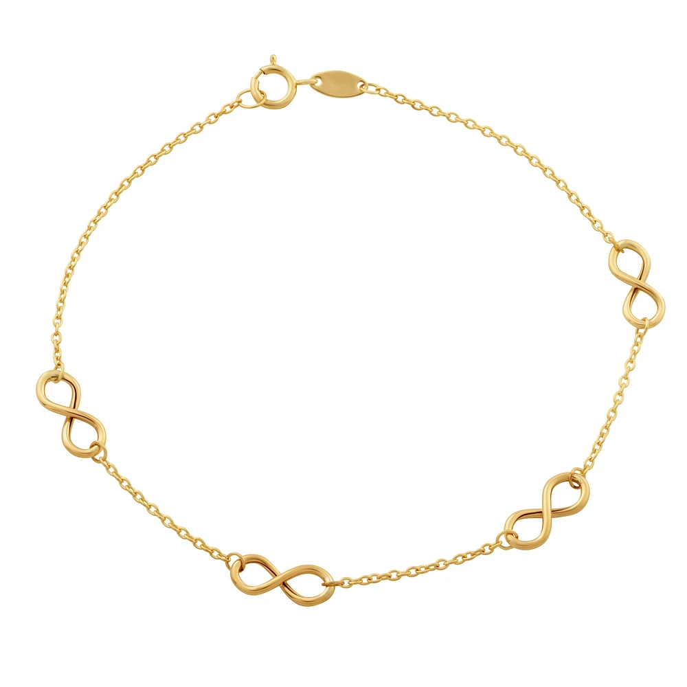 10K Gold Infinity Link Bracelet. Color: yellow | Doucet Latendresse