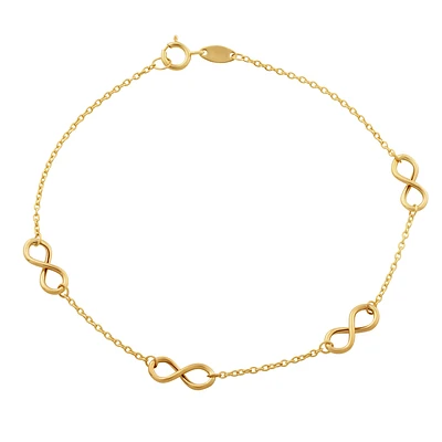 Bracelet à Maillons Infini en Or 10K. Color: jaune | Doucet Latendresse
