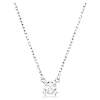 Collier avec Pendentif en Cristal Taille Princesse Plaqué Rhodium. Color: blanc | Doucet Latendresse