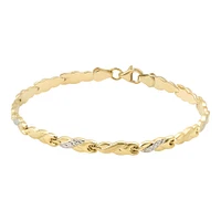 Bracelet Mailles Torsadées en Or 10K avec Accents en Or Blanc | Doucet Latendresse