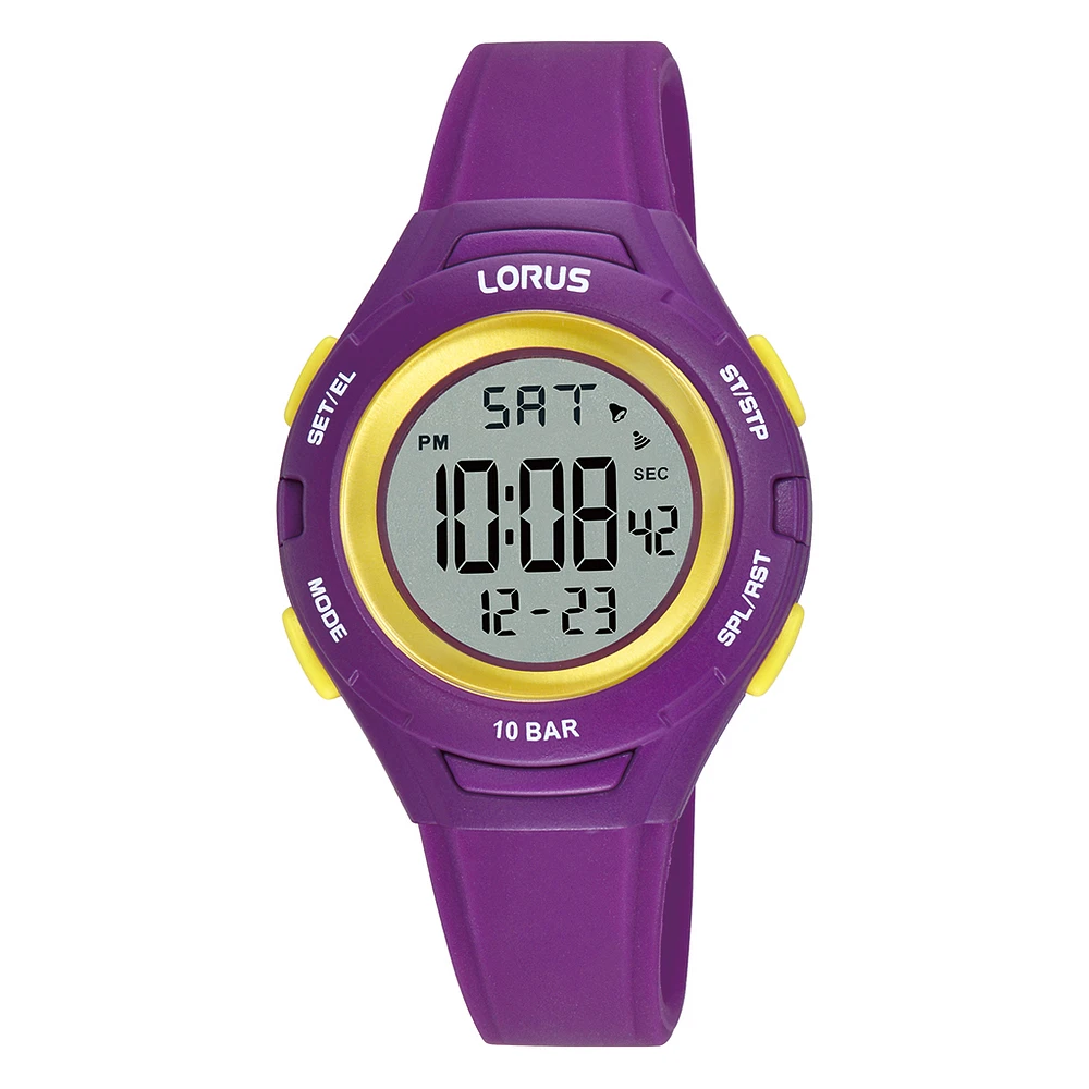 Montre Sport Numérique Lorus Violette – 10 BAR, Alarme et Chronomètre | Doucet Latendresse