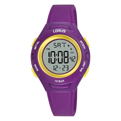 Montre Sport Numérique Lorus Violette – 10 BAR, Alarme et Chronomètre | Doucet Latendresse
