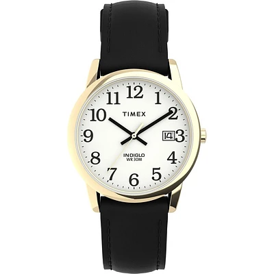 Timex 35mm Gold-Tone Watch with Black Leather Strap | Doucet Latendresse