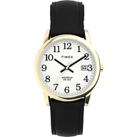 Timex 35mm Gold-Tone Watch with Black Leather Strap | Doucet Latendresse