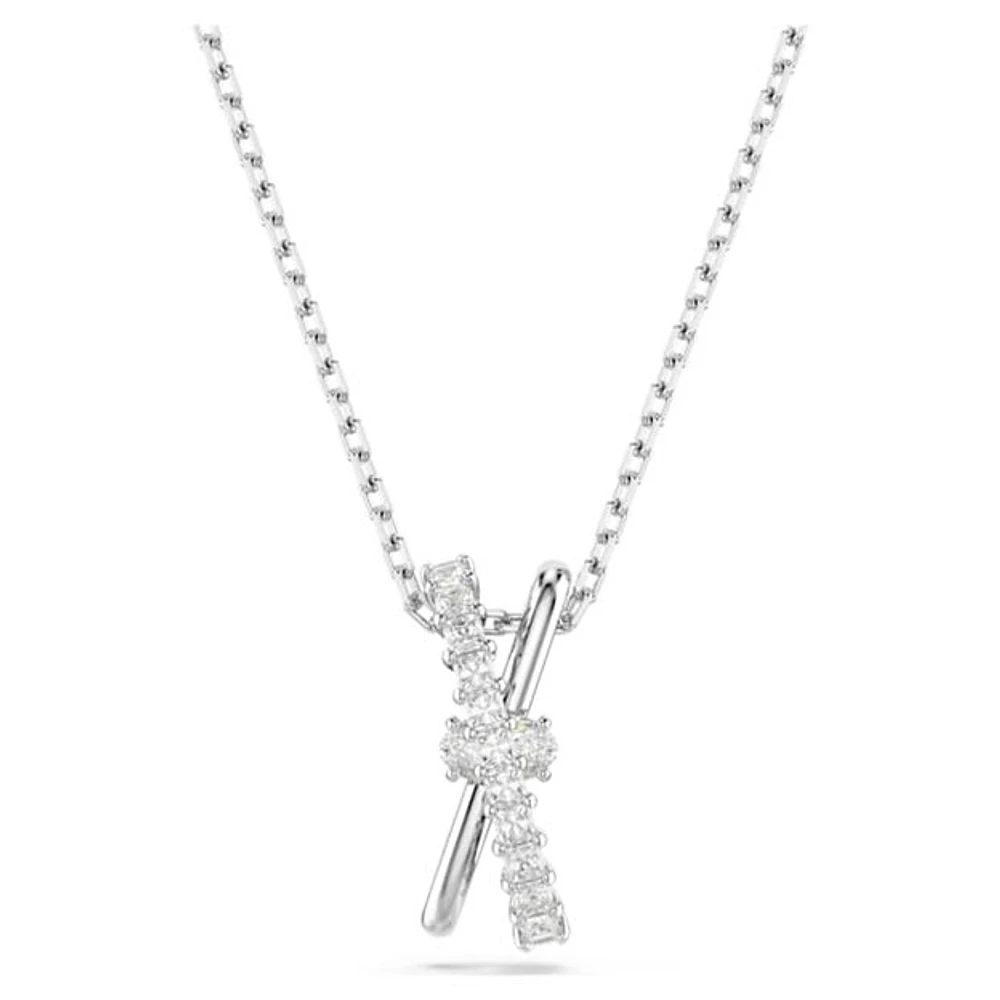 Collier Pendentif Plaqué Rhodium avec Accents de Cristaux. Color: blanc | Doucet Latendresse
