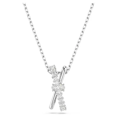Collier Pendentif Plaqué Rhodium avec Accents de Cristaux. Color: blanc | Doucet Latendresse