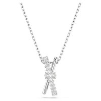 Collier Pendentif Plaqué Rhodium avec Accents de Cristaux. Color: blanc | Doucet Latendresse