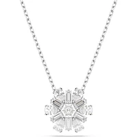 Collier Pendentif Flocon Plaqué Rhodium avec Cristaux. Color: blanc | Doucet Latendresse