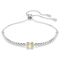 Bracelet Ajustable Plaqué Rhodium avec Cristaux Blancs et Champagne. Color: blanc | Doucet Latendresse