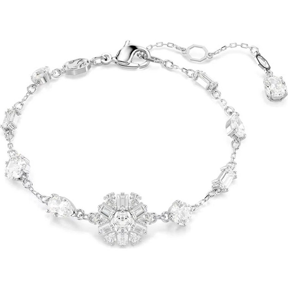 Bracelet Flocon Plaqué Rhodium avec Cristaux. Color: blanc | Doucet Latendresse