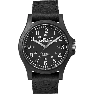 Montre Timex Expedition à Cadran Noir – 40mm, INDIGLO, Résistante à l’Eau 50M | Doucet Latendresse