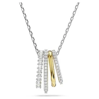 Collier Pendentif Bimétal avec Barres Incrustées de Cristaux. Color: blanc | Doucet Latendresse