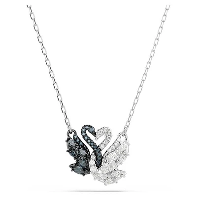 Collier Pendentif Cygne avec Cristaux Plaqué Rhodium. Color: blanc | Doucet Latendresse