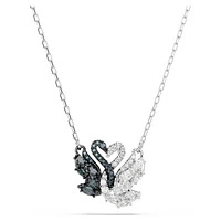 Collier Pendentif Cygne avec Cristaux Plaqué Rhodium. Color: blanc | Doucet Latendresse