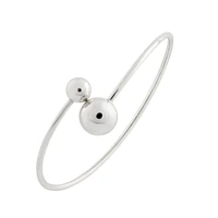 Bracelet Jonc en Argent Sterling avec Deux Boules et Fini Rhodium. Color: blanc | Doucet Latendresse