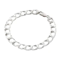 Bracelet à Maillons Gourmette en Argent Sterling. Color: blanc | Doucet Latendresse