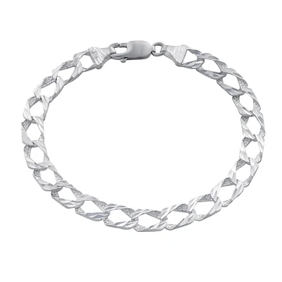 Bracelet à Mailles Gourmette en Argent Sterling. Color: blanc | Doucet Latendresse