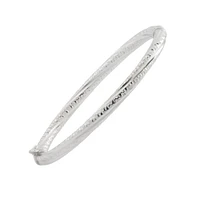 Bracelet Rigide Martelé en Argent Sterling avec Fini Rhodium. Color: blanc | Doucet Latendresse