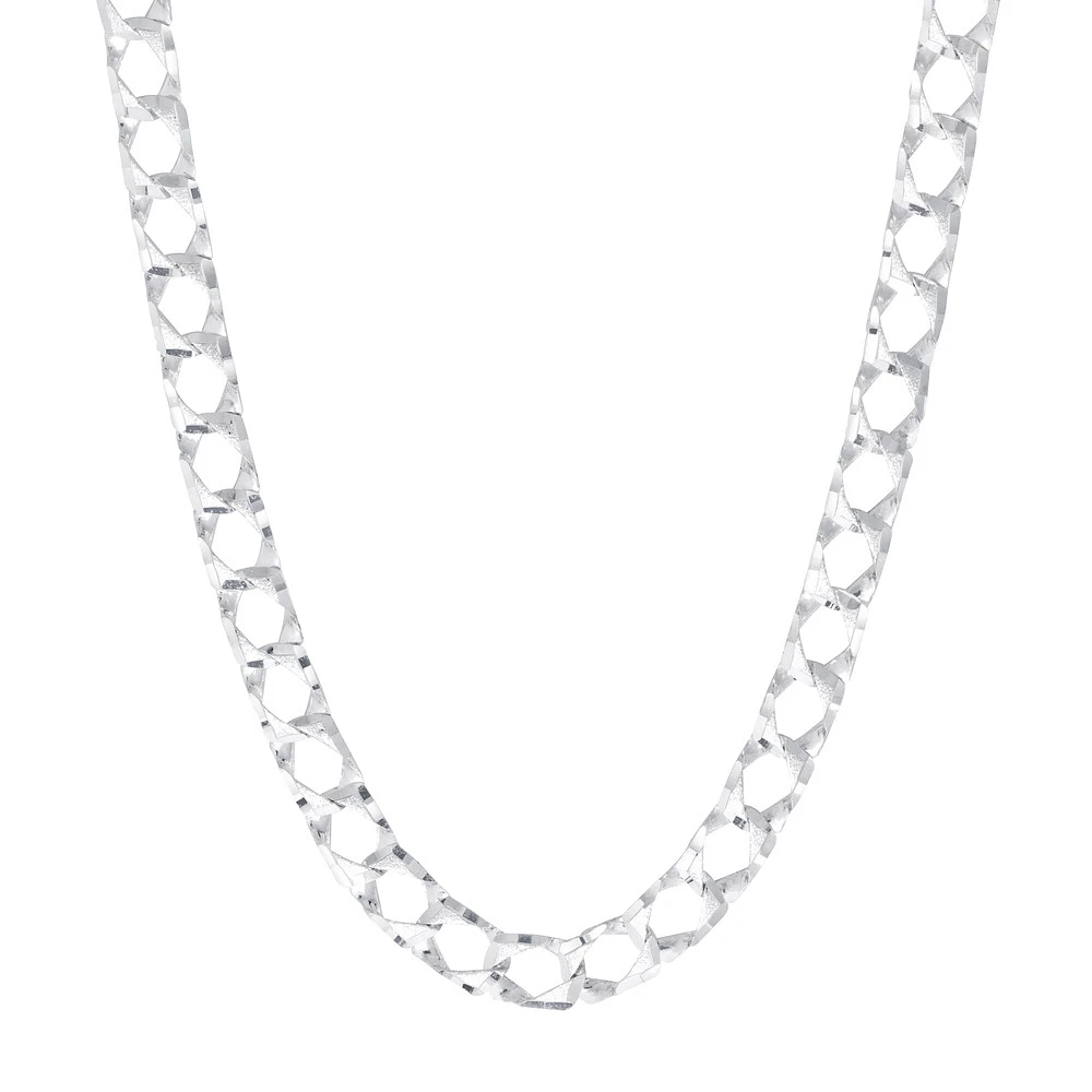 Collier Chaîne Gourmette en Argent Sterling. Color: blanc | Doucet Latendresse