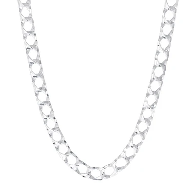 Collier Chaîne Gourmette en Argent Sterling. Color: blanc | Doucet Latendresse