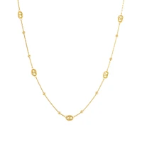 Collier Chaîne à Billes et Maillons Ovales en Or Jaune 10K - 17