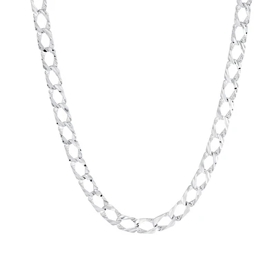 Sterling Silver Curb Chain Necklace – 22