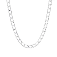 Sterling Silver Curb Chain Necklace – 22